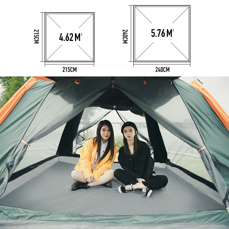 Tent Outdoor automatic quick-opening beach camping tent Thickened rainproof multi-person camping four-sided tent Full set