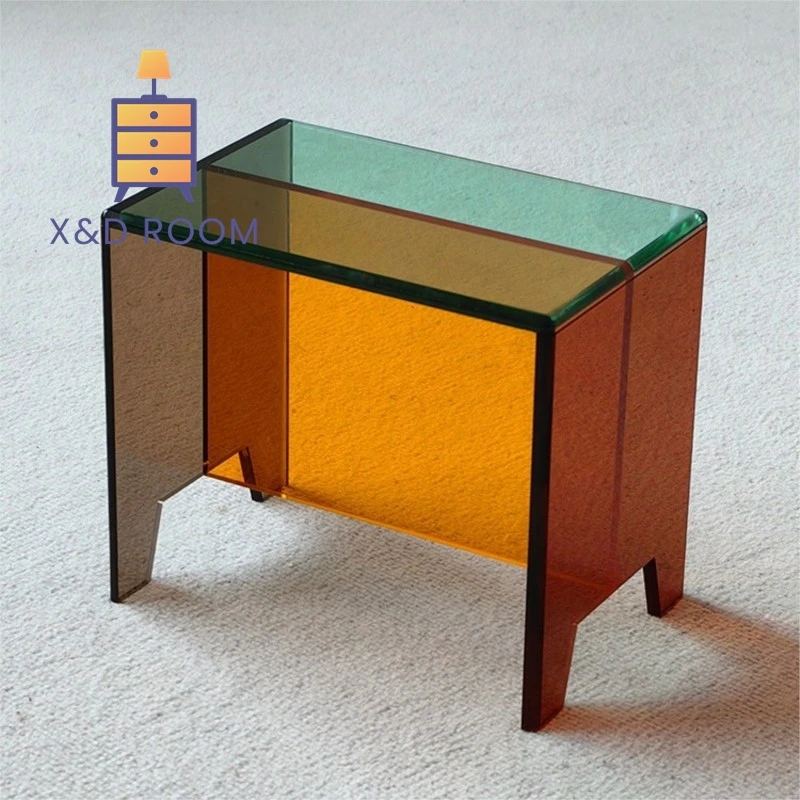 xd-シンプルで高級感のある靴交換用スツール玄関先ホームリビングルームクリエイティブ透明ロースツールアクリルドレッシングスツール