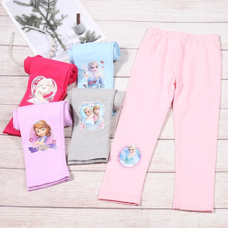 Spring Toddler Baby Girls Skinny Pants Kids Girls Leggings Frozen Sofia Stretchy Pants Panties Autumn Thin Slim Sport Trousers