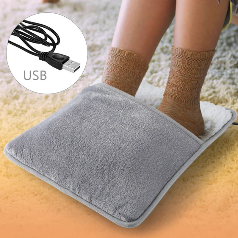 

Winter Electric Foot Heating Pad Home Office Bedroom USB Charging Soft Plush Feet Warmer Heater Household Foot Warming Mat