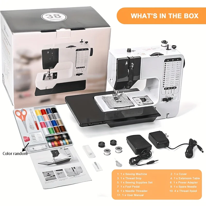 

American Standard-For HomePortable Sewing Machine，38Stitching Techniques，Dual-speed Adjustable，Built-in Sewing Kit，Suitable for