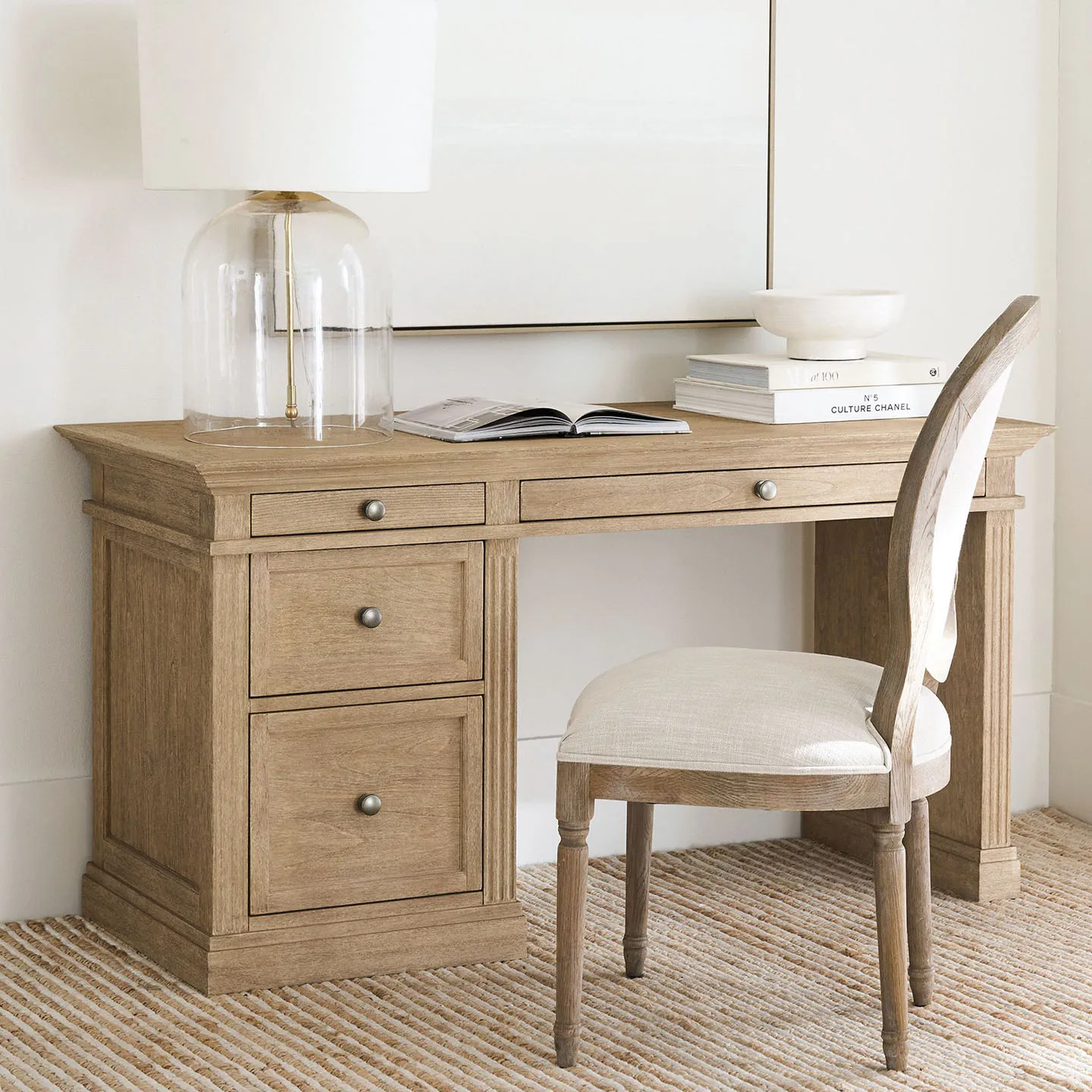 American country retro old solid wood desk French high-end oak computer simple writing