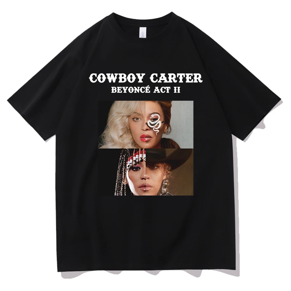 Hot Beyonce Cowboy Carter Album T-Shirts Short Sleeve Round Neck T Shirts for Fans Gift Tops Unisex