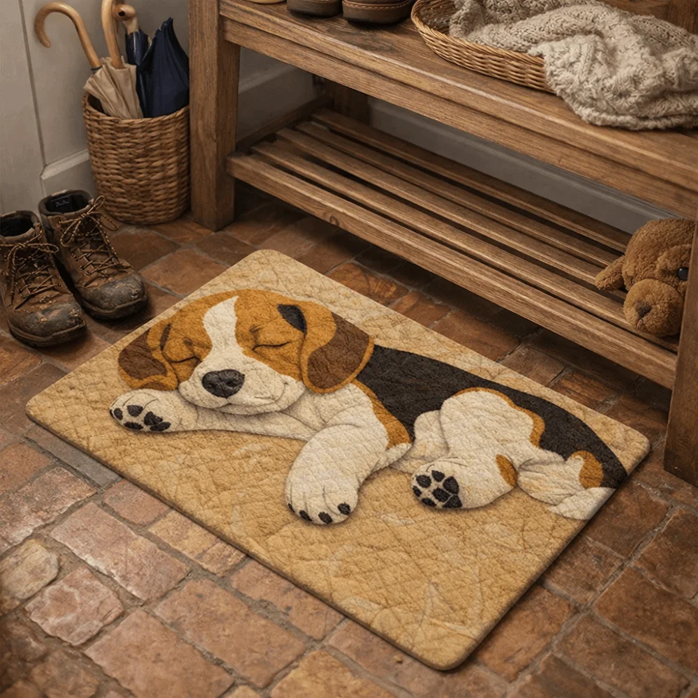 Creativity Non-slip Beagle Floor Mat Water-absorbing Abrasion-resistant Bedroom Door Rug Durable Foot Mat Home Decor