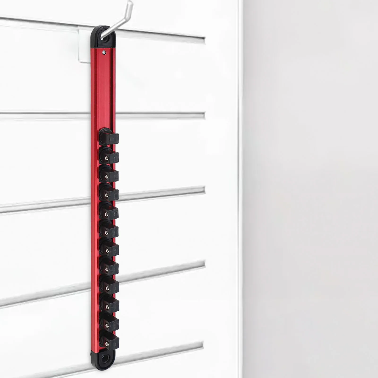 Magnetic Socket Rail 360 Swivel Holder Tool Organization Heavy Use Optimal Visibility Robust Design Sturdy Aluminum Rack