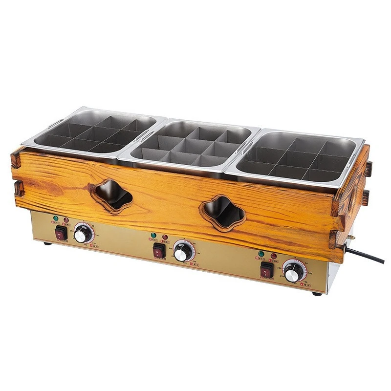 

Oden cooking machine Commercial three-cylinder wooden frame Oden cooking equipment Convenience store chain