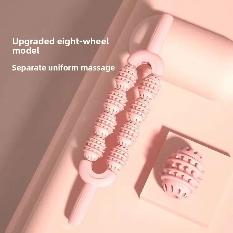 Multi Functional Double Row Massage Roller Massage Stick Muscle Relaxation Massage Tool A Must-Have For Home Massage Relaxation