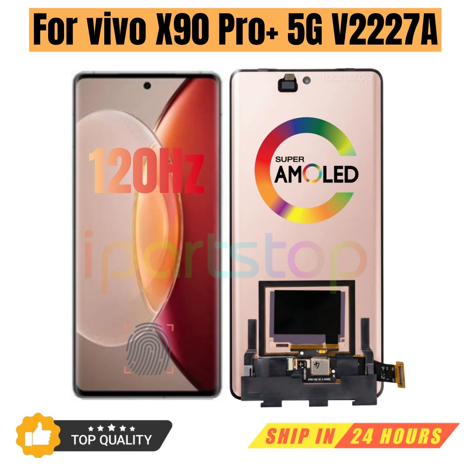 iParts Replacement New Display for vivo X90 Pro+ Plus 5G V2227A 120Hz AMOLED Touch Screen Digitizer Assembly all Functions OEM