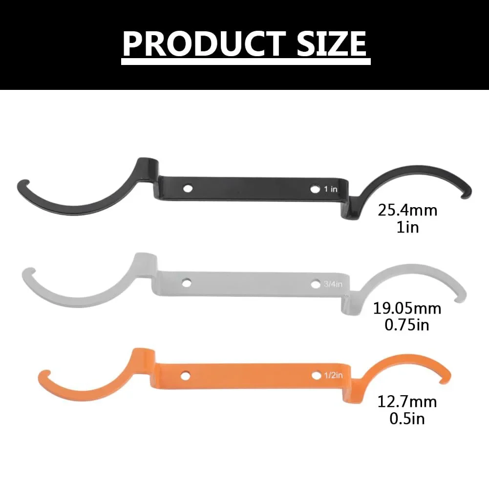 

1 дюйм, 1/2 дюйма, 3/4 дюйма, 3 шт., ключ для блокировки кабелепровода, C-образный ключ из легированной стали для плотных помещений, затягивания или ослабления гаек