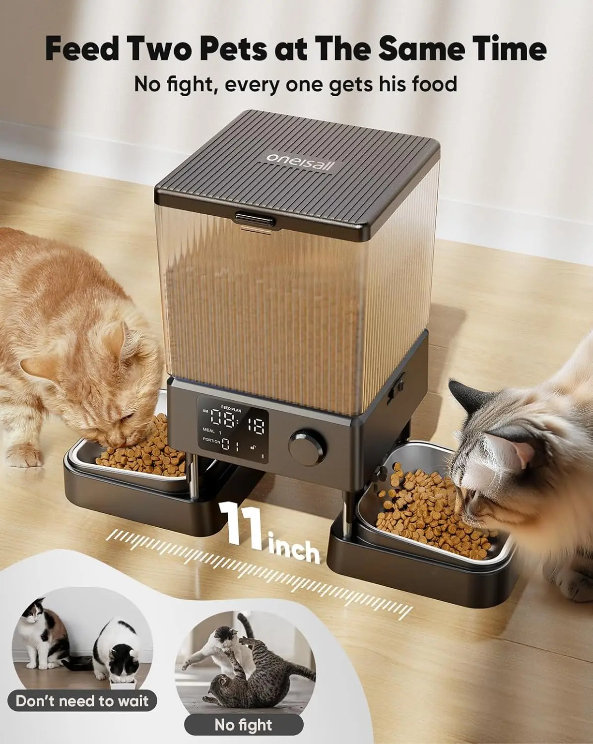 Automatic Cat Feeder for 2 Cats 20 Cups/5L Automatic Cat Food Dispenser for Small Pets Indoor Timed Cat Feeder for Dry Food