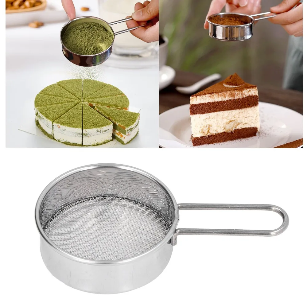 304 Stainless Steel Round Flour Sieve 40 Mesh Mini Size Professional Flour Strainer Food Grade Fine Mesh Fine Mesh Sieve