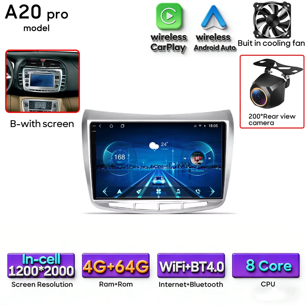 Android 15 autoradio multimediaspeler draadloze Carplay stereo voor Lancia Delta 2009 - 2019 navigatie GPS 2din DSP Wifi - afbeelding 1