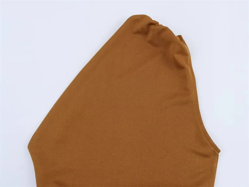 فستان نسائي لربيع وصيف بكتف واحد أنيق من الساتان بلون سادة فساتين طويلة للسيدات