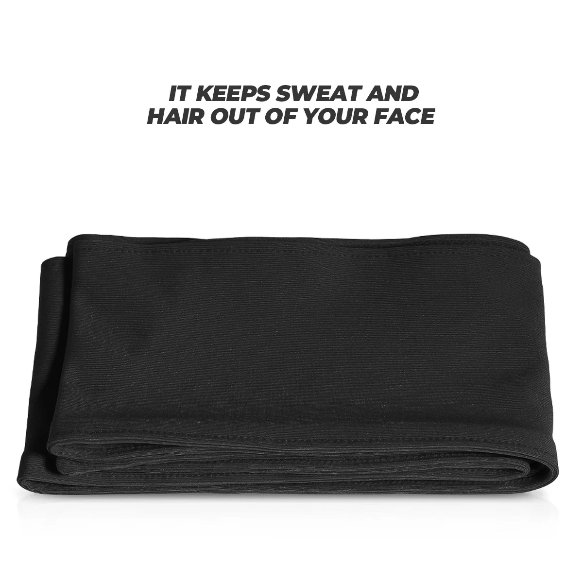 

1Pcs Black Silk Head Tie Sports Headband Sweat Absorbent Moisture Wicking Quick Dry for Running Tennis Yoga Karate Pirate