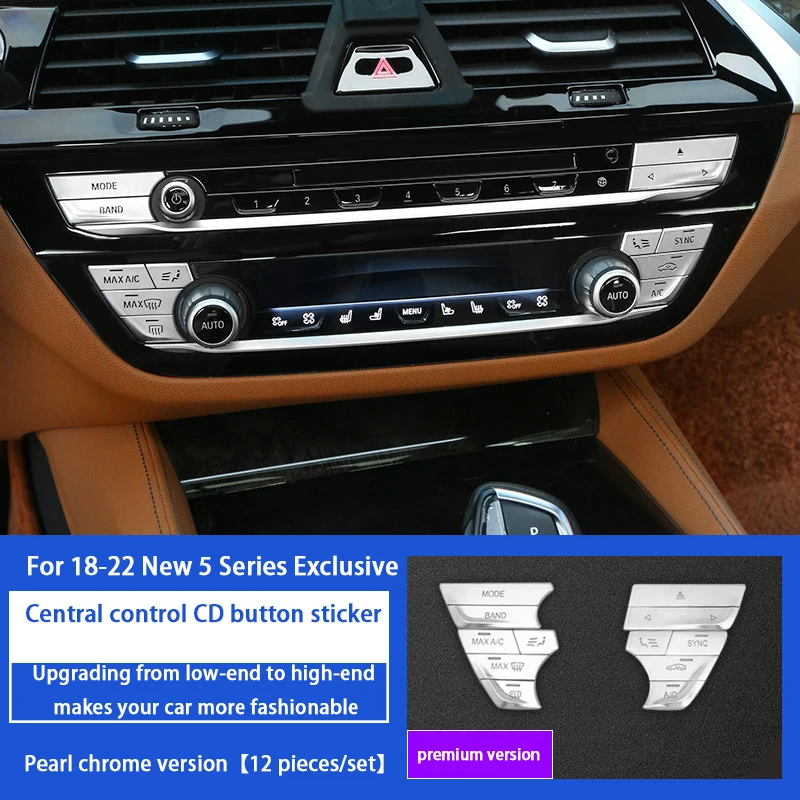 For BMW 5 Series G30 G31 F90 2018-2022 ABS Car Steering Wheel Window Button Cover Sticker Interior Trim Decorative Accessories
