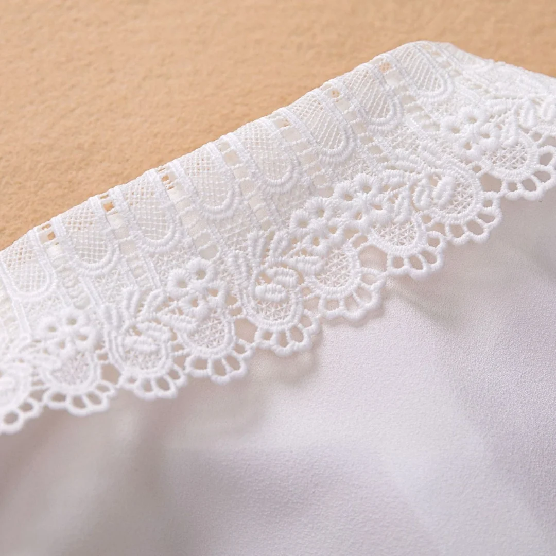 1PCS Fashion Black White Embroidered Lace Detachable Collar for Women Fake Collar Clothing DIY Accessory