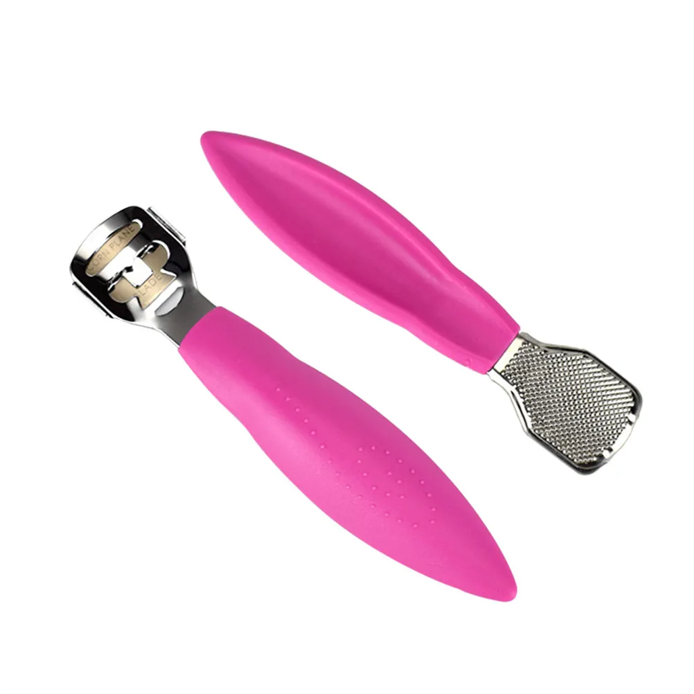 2Pcs Pedicure Foot File Stainless Steel Callus Remover Comfortable Grip Exfoliate Dead Skin Corns Smooth Feet Foot Care Tools