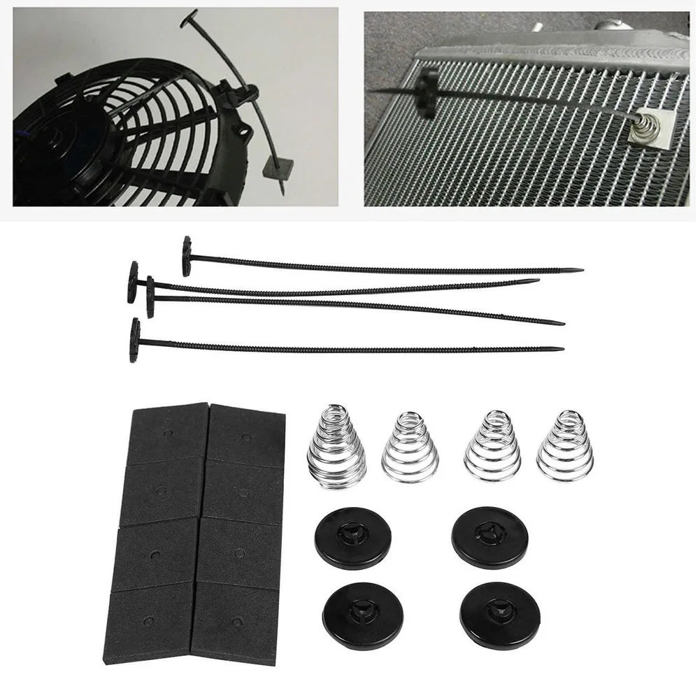 for fan Mounting Kit Electric Radiator 20pcs/Set Accessories Systems Ties Straps Cushion Pads Modification  for