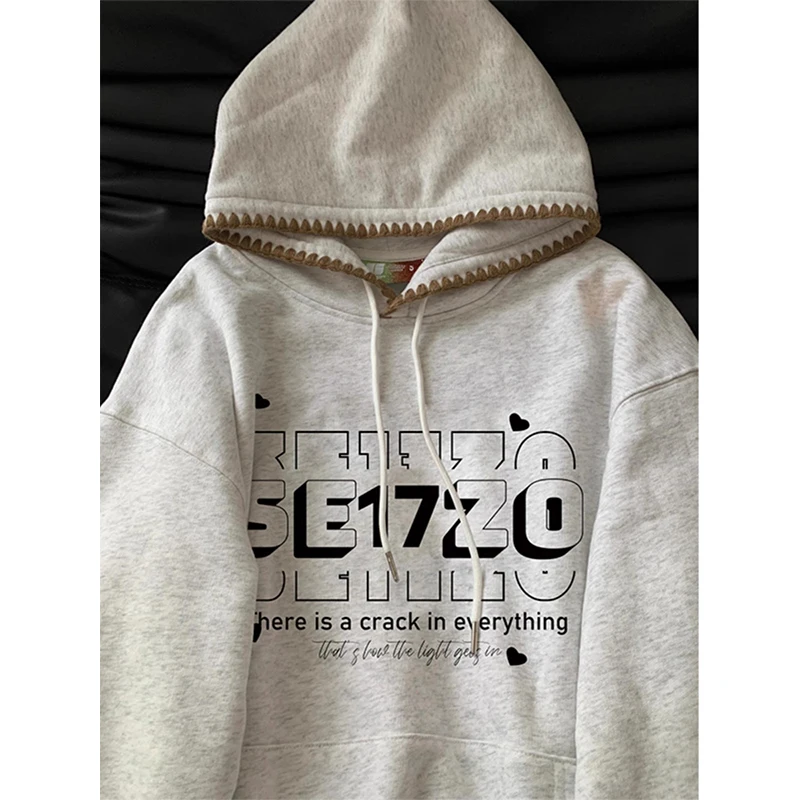 

Мужская толстовка с капюшоном большого размера в американском стиле ретро Lazy Sle 300 Pou, большой размер, осенне-зимняя верхняя одежда для пар, топ