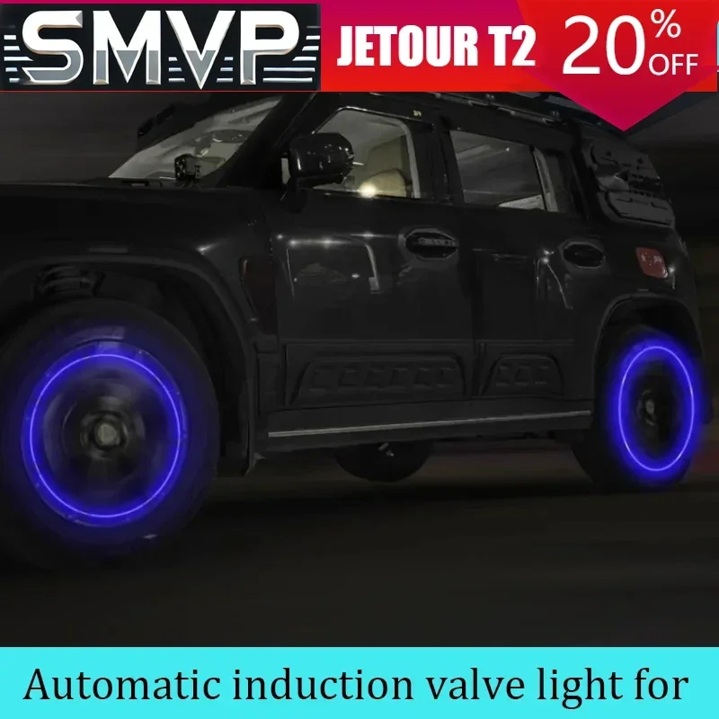

For JETOUR Traveler T2 Car Valve Mouth Lamp Modification Curved Rechargeable Multi-color Automatic Induction Lighting Light