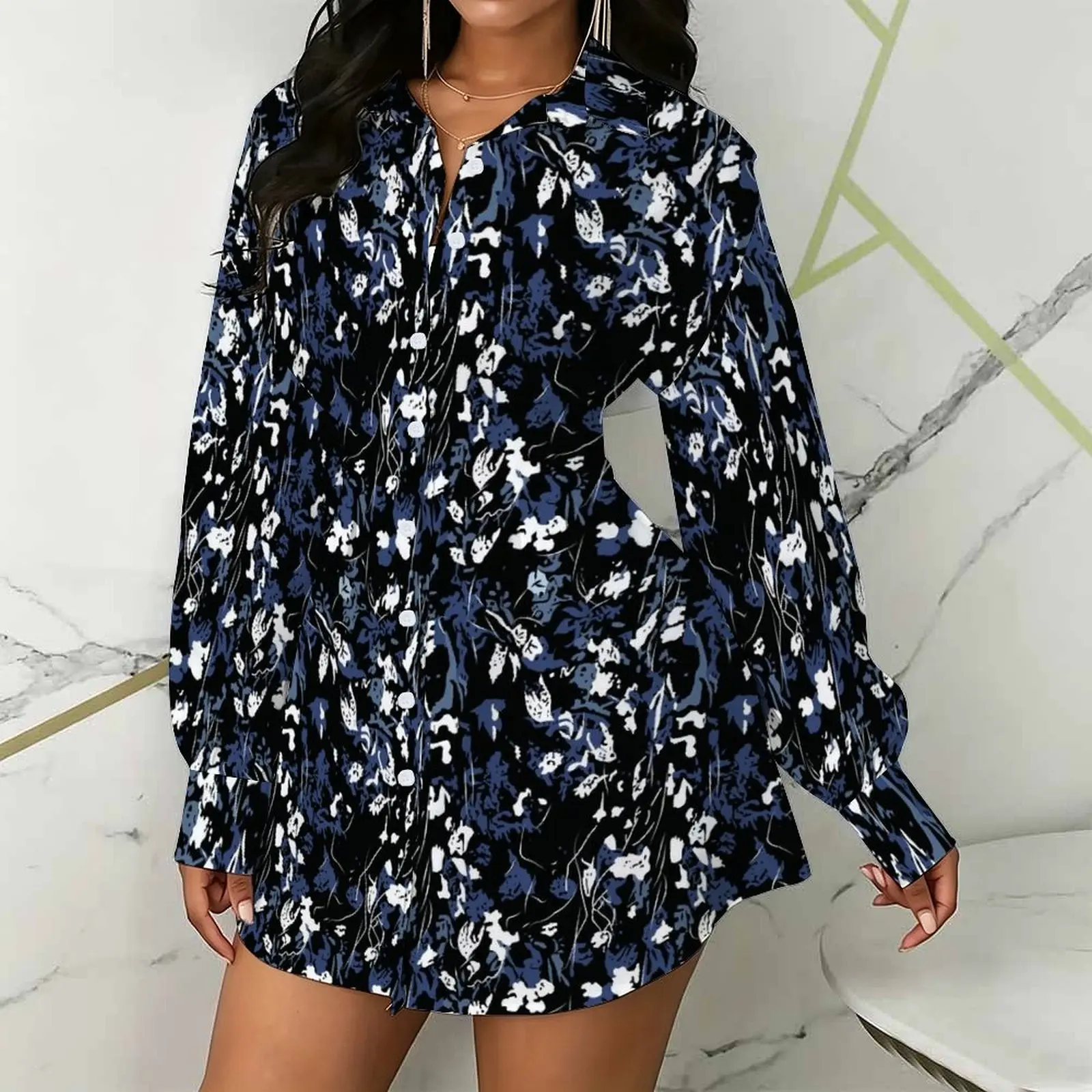 Slim Blouse  Women's Fashion Button Shirt Winter Casual Long Sleeved Autumn Ladies Elegant Clothes Daily Street Retro Top