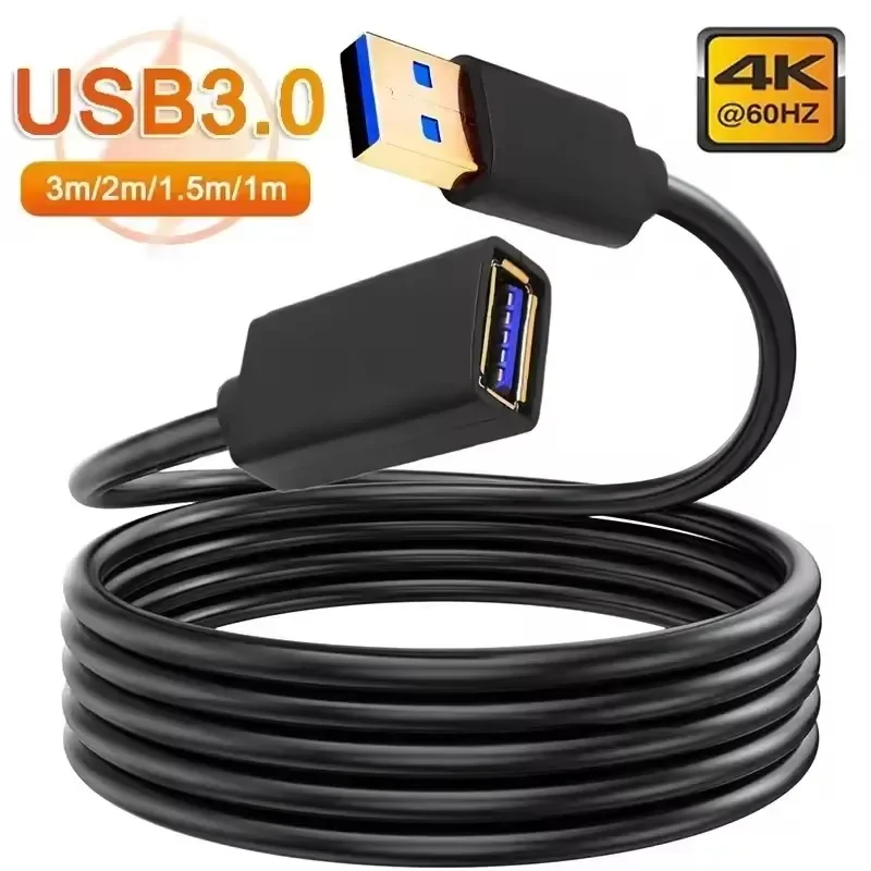 USB 3.0 2.0 Verlengkabel Verlengsnoer Snelle Uitbreiding Data Transfer Draad 0.5/1/1.5/2/3M voor Smart TV XBox One SSD PC Laptop - afbeelding 2