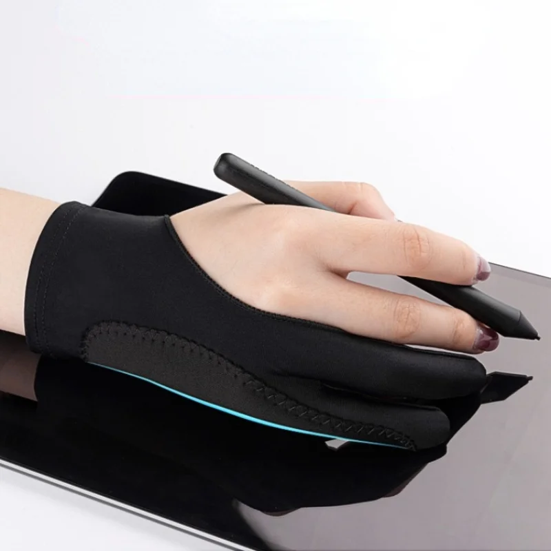 Anti-fouling Two-Fingers Anti-touch Painting Glove for Drawing Tablet Right and Left Glove Anti-Fouling for IPad Screen Board