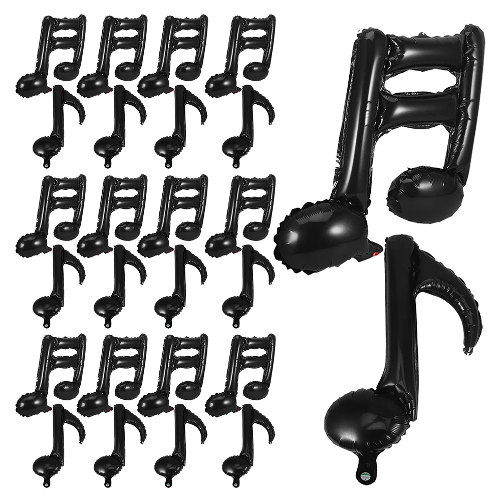 

40 pcs Music Balloons Aluminum Foil Musical Note Decorations For Birthday Wedding Shower Concert Festival Black
