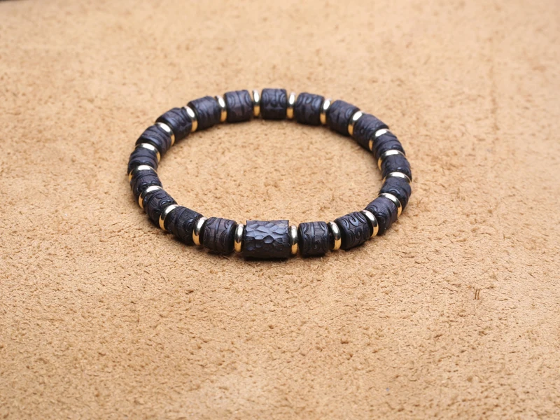 Ebenholz-Armband, 8 mm x 8 mm, Liebessymbol, Valentinstagsgeschenk, Paar-Versprechensarmband, Express Love – Detail 5
