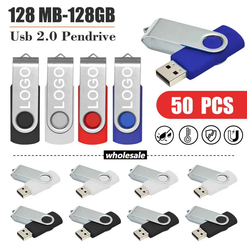 

50pcs/lot Custom Logo Free 2.0 USB Flash Drive Usb 4GB 8GB 32GB 64GB Pendrive 2GB 1GB Photography Gift Memory stick