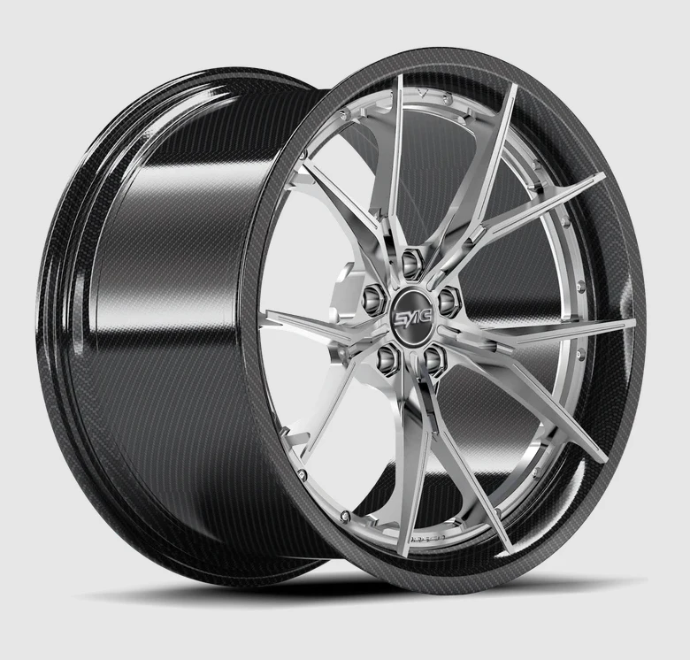 Rines de Fibra de Carbono Forjados de 17-24 Pulgadas, Diseño Cóncavo Profundo, PCD 5x130, Piezas Modificadas para Autos Deportivos