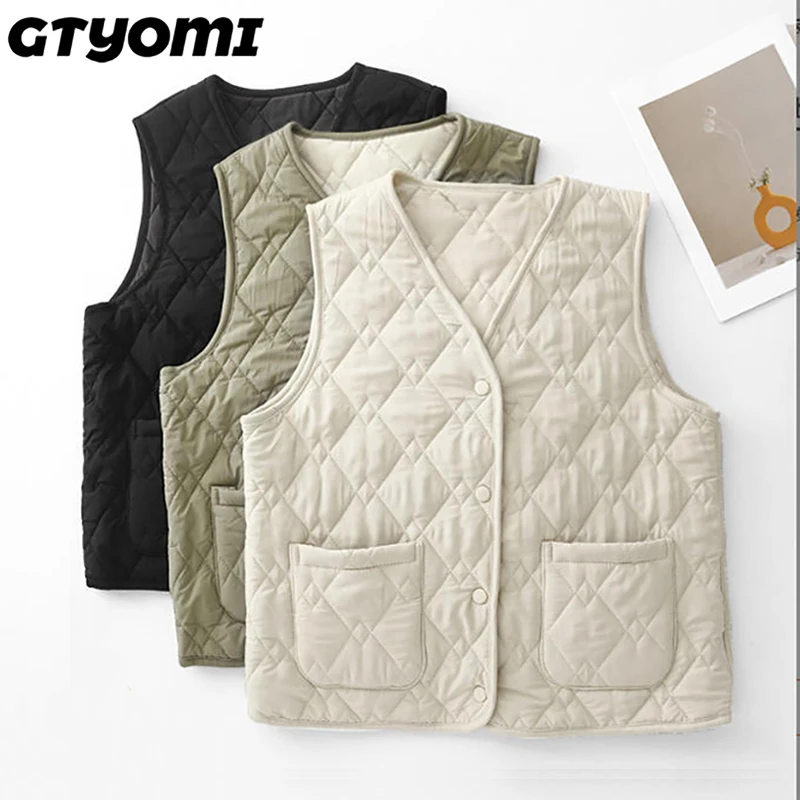 

Теплый однотонный женский жилет на осень и зиму, корейский модный жилет, тонкий модный жилет 2025 года, повседневная элегантная женская куртка с конским зажимом