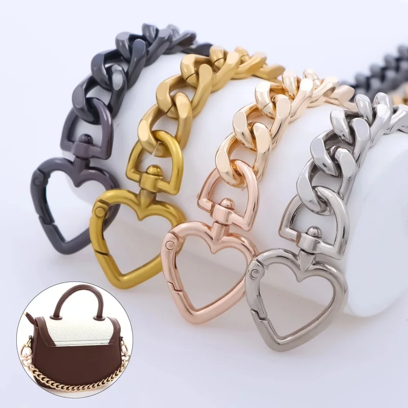 1pc catena per borsa in metallo estensore per tracolla catena per borsa a forma di cuore per ciondoli accessori, tracolla per borse a tracolla allungata