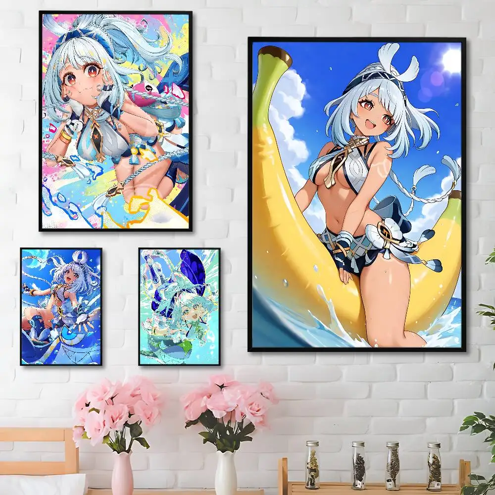 

G-Genshin Impact Mualani Poster Waterproof HD Wall Art Decal Self-Adhesive Aesthetic Decor For Home Living