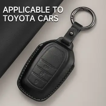 Pouzdro na klíče od auta z pravé kůže, kryt na klíče, taška na klíče pro Toyota Crown Hilux Prius Camry Corolla CHR C-HR RAV4 Land Protect sada příslušenství 10 nejlepší prodej Kryt klíče od Toyoty Camry - №7