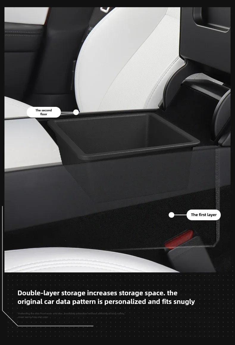 Für Tesla Model Y Standard 2026 Mittelkonsolen-Aufbewahrungsbox Armlehnenbox Aufbewahrungsfach Schutzmatte Innenraum-Zubehör – Detail 19