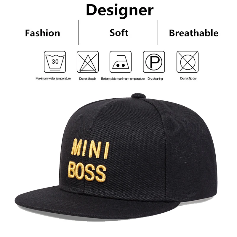 Children MINI BOSS Embroidery Baseball Caps Hip-hop Hats Spring Autumn Outdoor Adjustable Casual Hat Boy Girl Trave