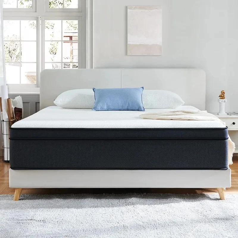 Mattress, 12 Inch Hybrid Queen Size Foam Mattress In A Box, Individually Wrapped Pocket Coils Innerspring
