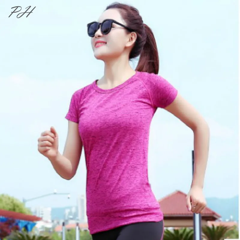 Hot Sell Sport Running T Shirt for Women Quick Dry Gym Yoga Shirts Ladies Fitness Short Sleeve T-shirt Jogging Running Tops