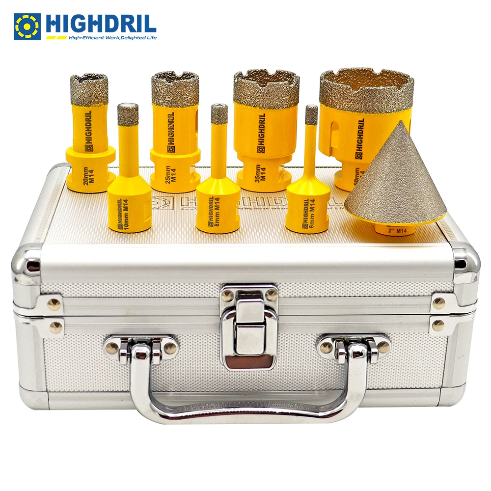 

Diamond Drilling Bits 8pcs/Box 7pcs Core Bit+Chamfer Bit Hole Saw Tile Cutter For Porcelain Granite Marble Stone