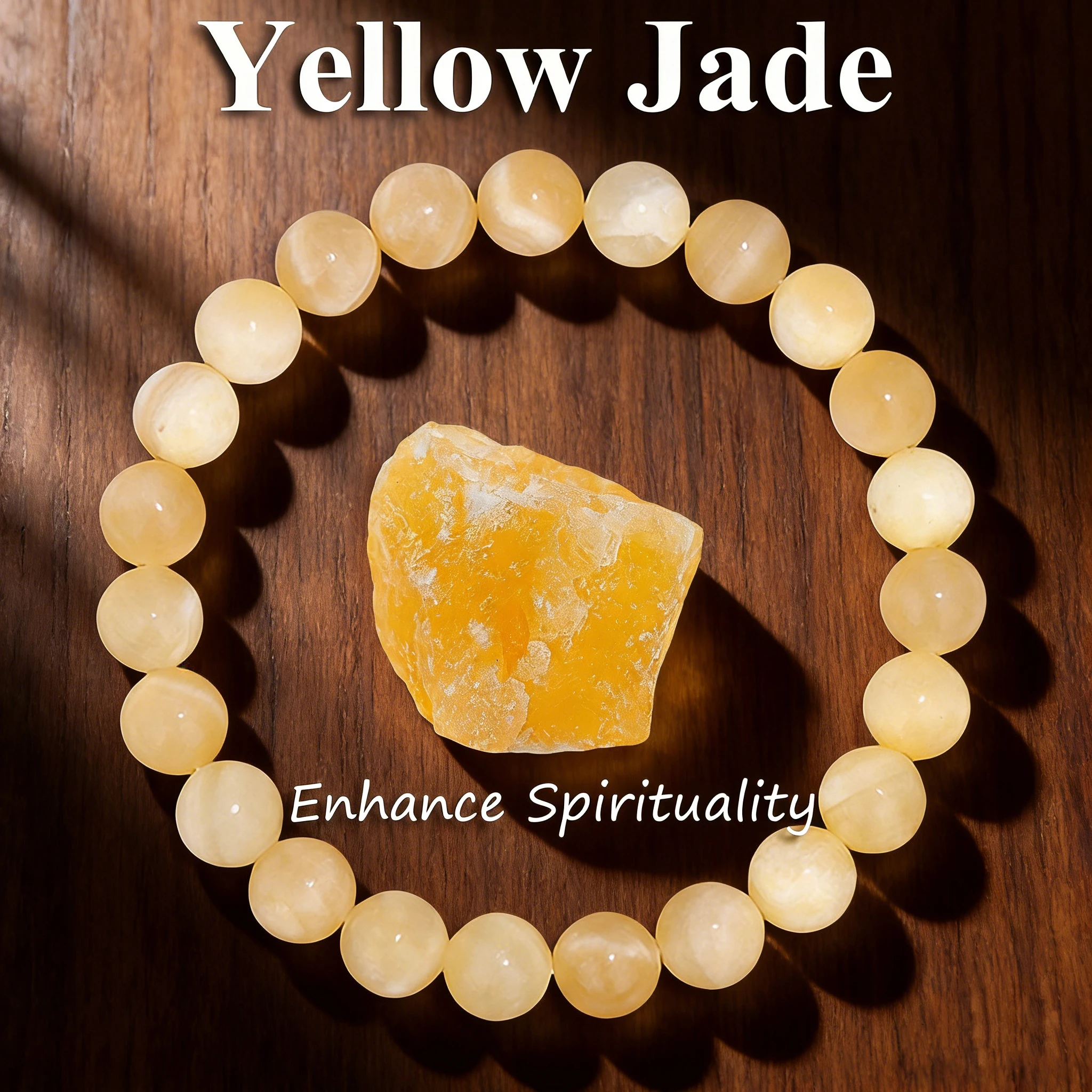 6 8 10mm Yellow Jade Bracelet Natural Stone Beaded Reiki Healing Charm Bracelet Vitality Positivity Prosperity Optimism Jewelry