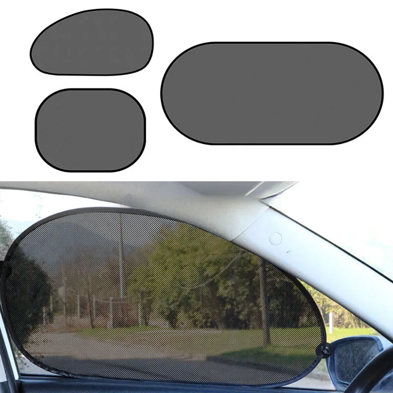 2PCS Car Window Sunshade Cover Sun Shield UV Protection Auto Front Rear Black Window Curtain Summer Car Accessories