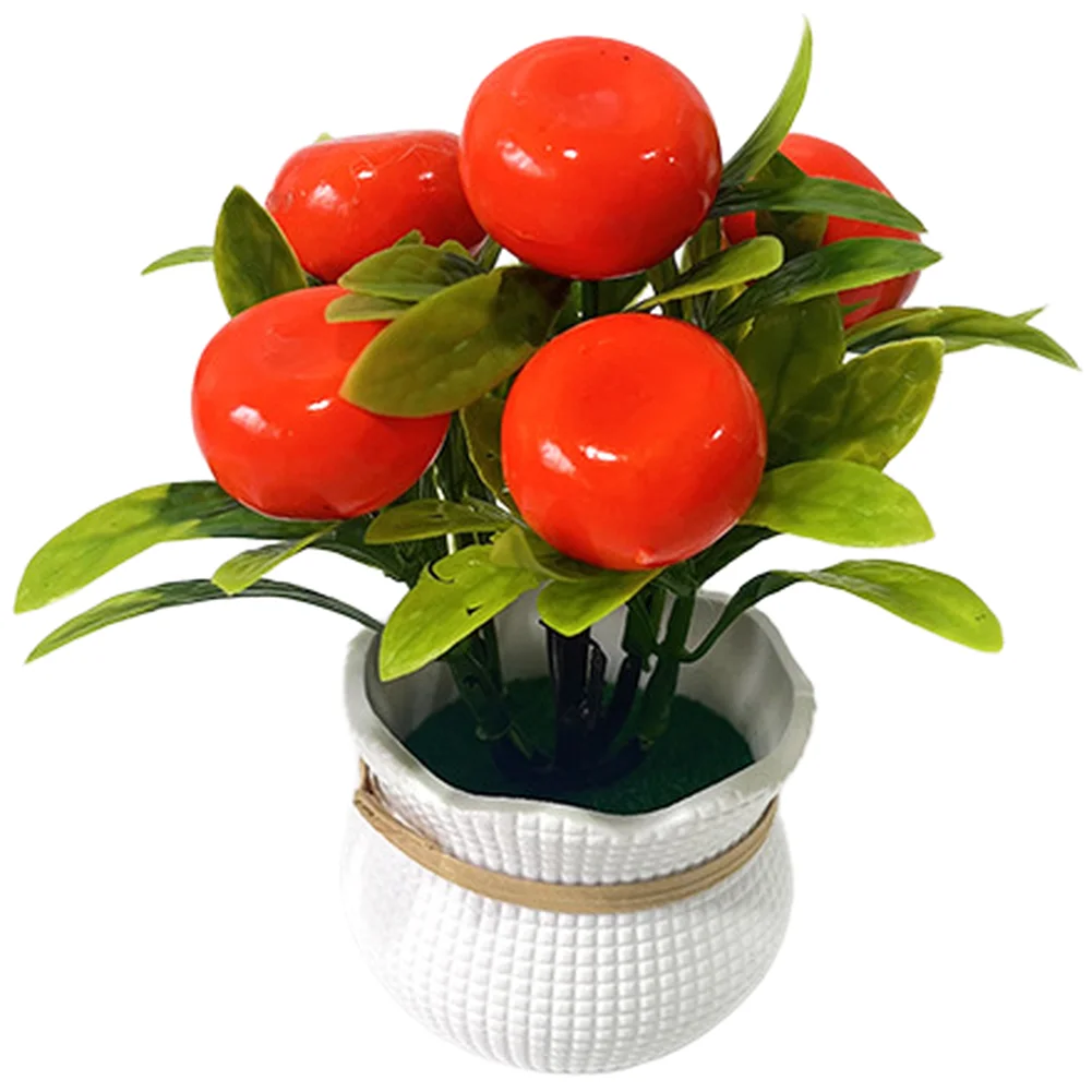 For mini fruit simulation potted plants for home office decor includes orange chili lemon pomegranate red berry units