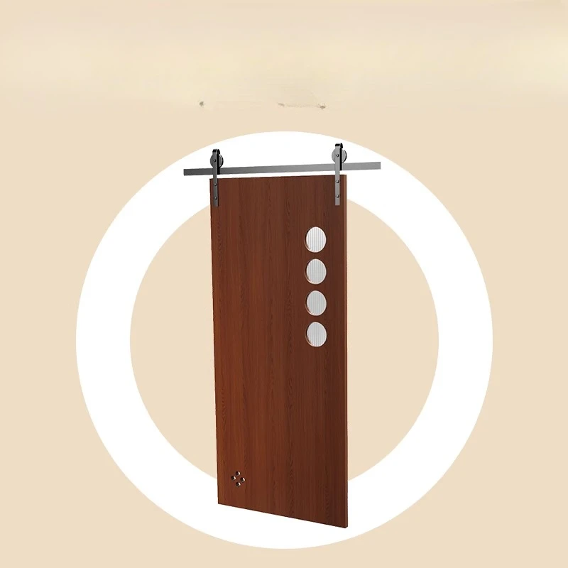Bathroom sliding door Solid wood paint-free wooden door Hanging rail door