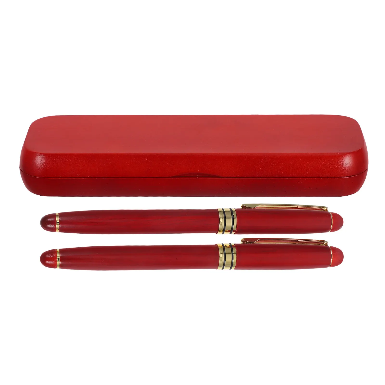 

Fountain Pen Set Rosewood Slim Lightweight Perfect Gift Memo Note Office School Stationery Ball-Point Ink Pen Wooden Box