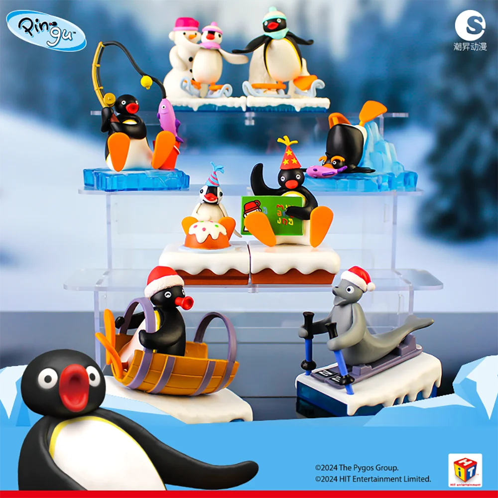 Genuíno pingu cena divertida gashapon caixa cega único e decorativo brinquedos da moda adorável pinguim bonecas bonito decoração presente para crianças
