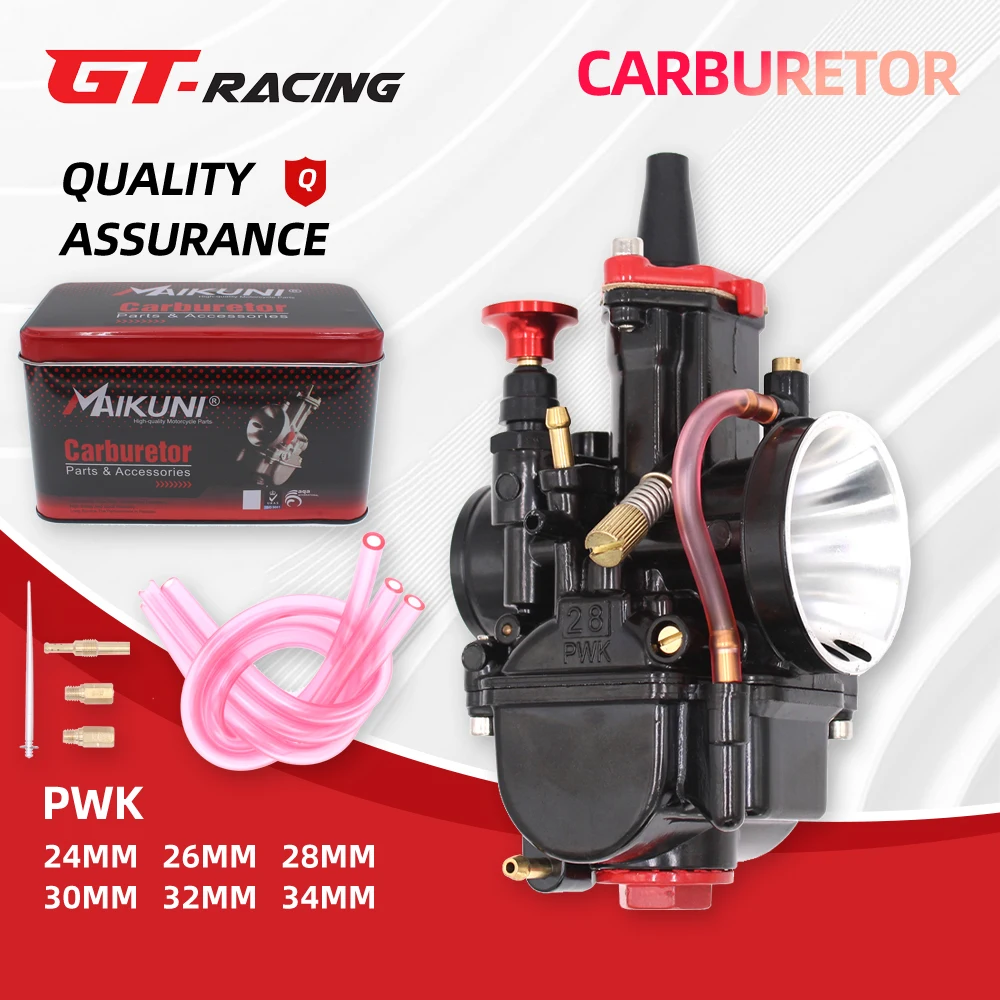 GT RACING Universal PWK MAIKUNI Carburetor Motorcycle  24 26 28 30 32 34mm Racing 2T 4T ATV electric jet off-road