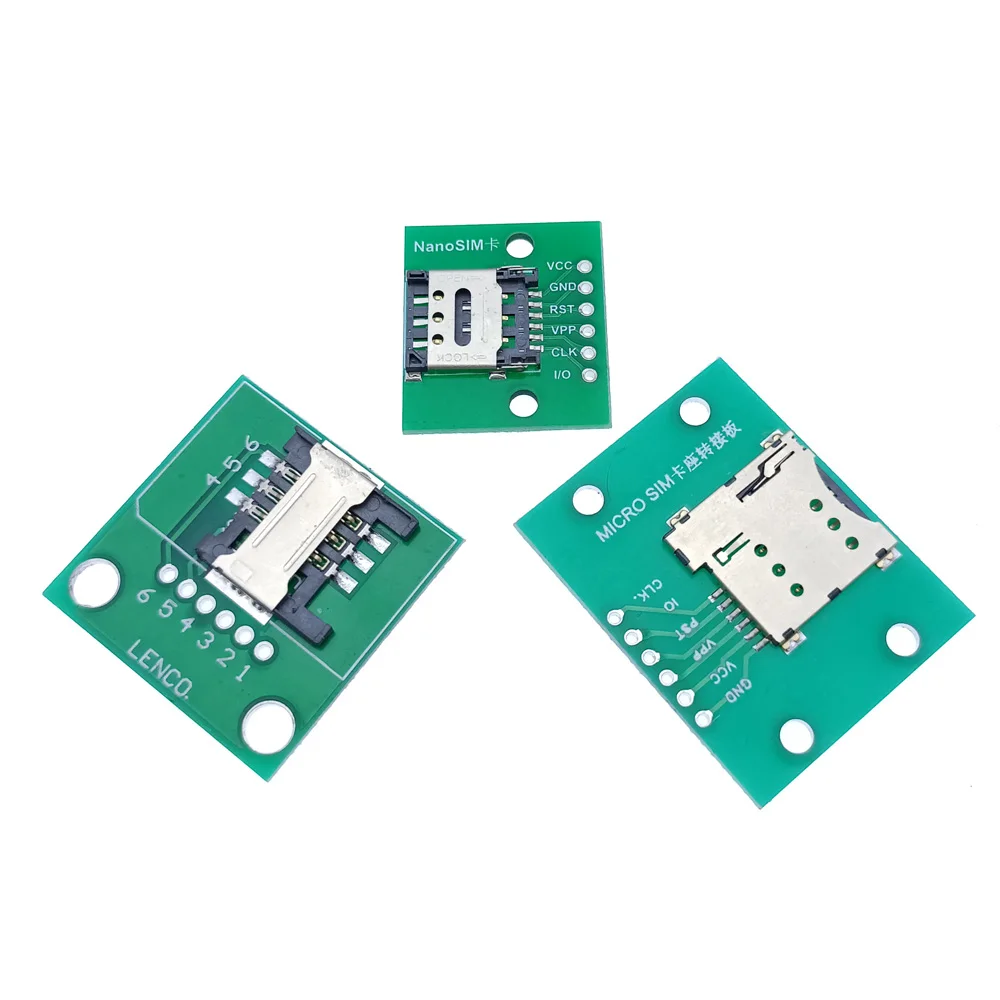 Płytka testowa adaptera Nano micro SIM Card Holder PCB 6P, gniazdo karty SIM do 2.54 DIP, płytka obwodu, adapter mały, średni, duży.
