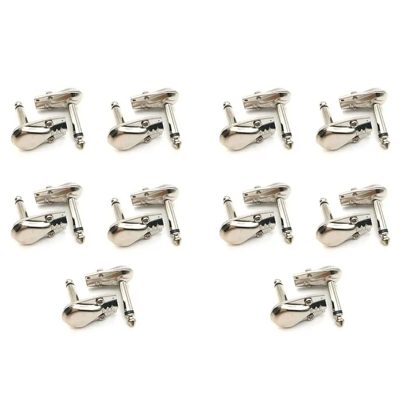 1/4 Inch Right Angle Plugs TS Mono Flat Low Style Patch Cables 1/4 Inch Phono 6.3Mm Phone Plug 20 Pack