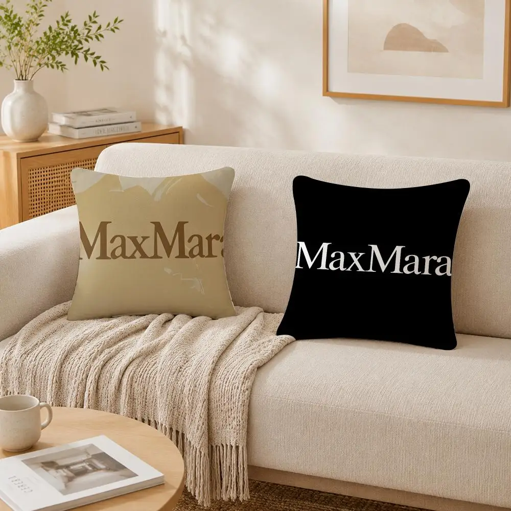 Fahsion Logo M-MaxS M-Maras Cushion Cover Plush Decorative Pillow Case With Hidden Zipper Cutecore Room Decor For Home